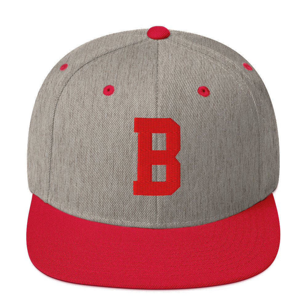 Grey-Red Snapback Hat